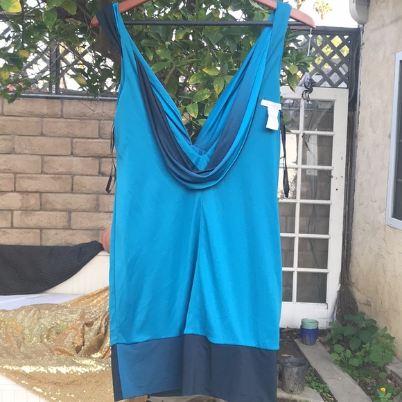 Charlotte Russe blue ombré balloon hem mini dress M - Picture 3 of 7